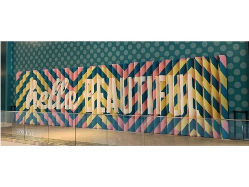hello Beautiful large-scale chevron mural wall