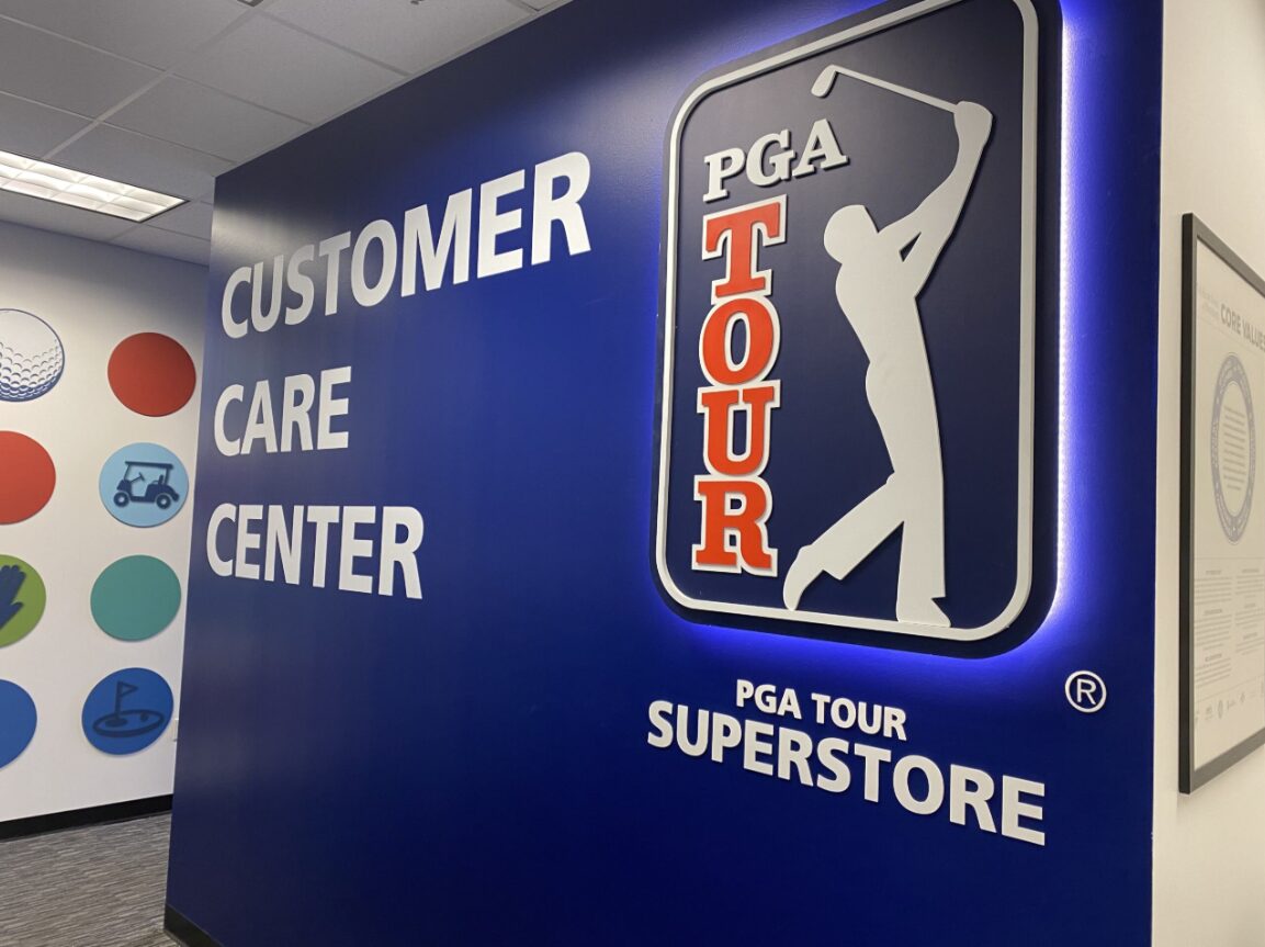 PGA Tour Superstore — Customer Care Center wall décor & dimensional signage