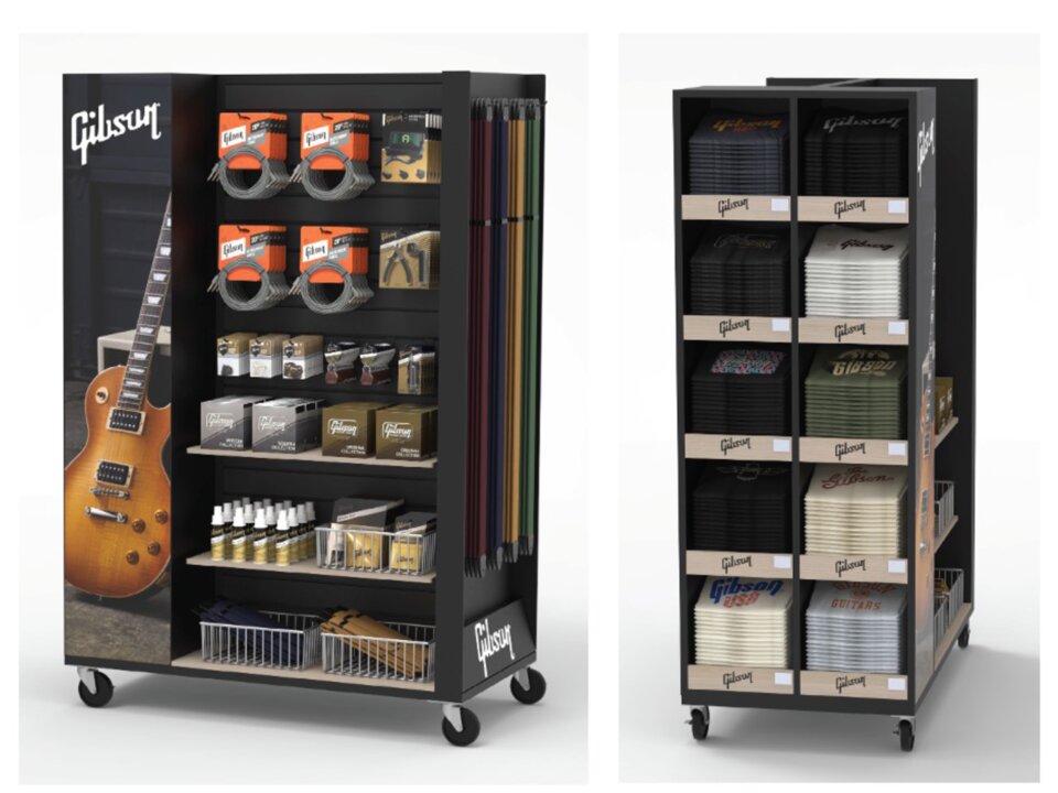 Gibson guitar accessories merchandiser fixture