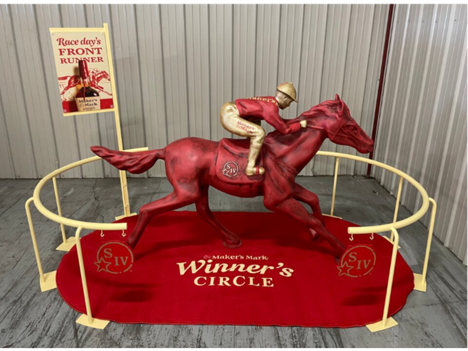 Maker's Mark Winner's Circle sculpted horse display