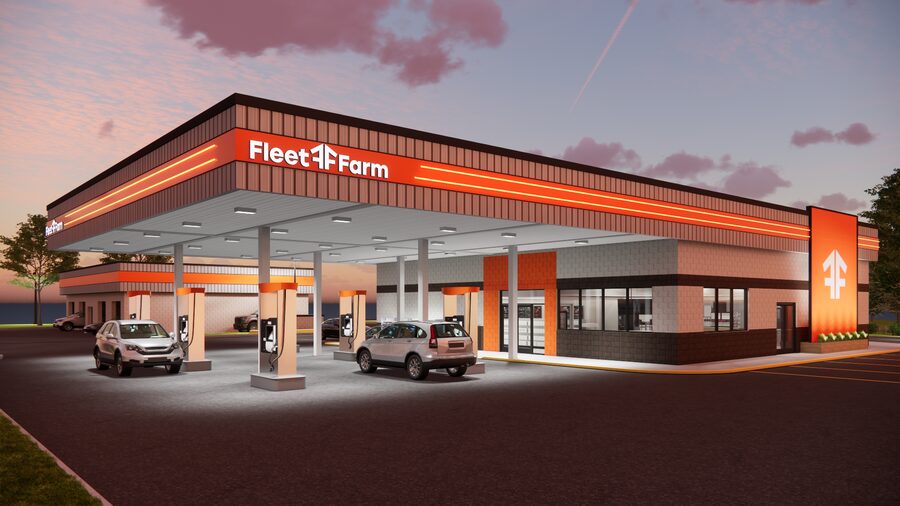 Fleet Farm fuel canopy concept rendering