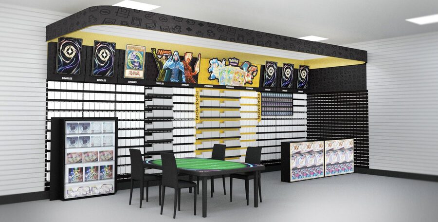 GameStop trading card game shop-in-shop with play table